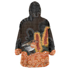 Australia Leukemia Awareness Month Wearable Blanket Hoodie Flame Robin Bottlebrush Aboriginal Art