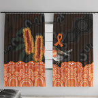 Australia Leukemia Awareness Month Window Curtain Flame Robin Bottlebrush Aboriginal Art