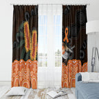 Australia Leukemia Awareness Month Window Curtain Flame Robin Bottlebrush Aboriginal Art