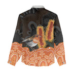 Australia Leukemia Awareness Month Women Casual Shirt Flame Robin Bottlebrush Aboriginal Art