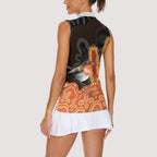 Australia Leukemia Awareness Month Women Sleeveless Polo Shirt Flame Robin Bottlebrush Aboriginal Art