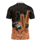 Australia Leukemia Awareness Month Zipper Polo Shirt Flame Robin Bottlebrush Aboriginal Art