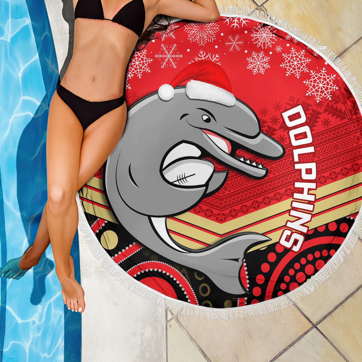 custom-dolphins-rugby-christmas-beach-blanket-merry-xmas-2023-mix-aboriginal-art