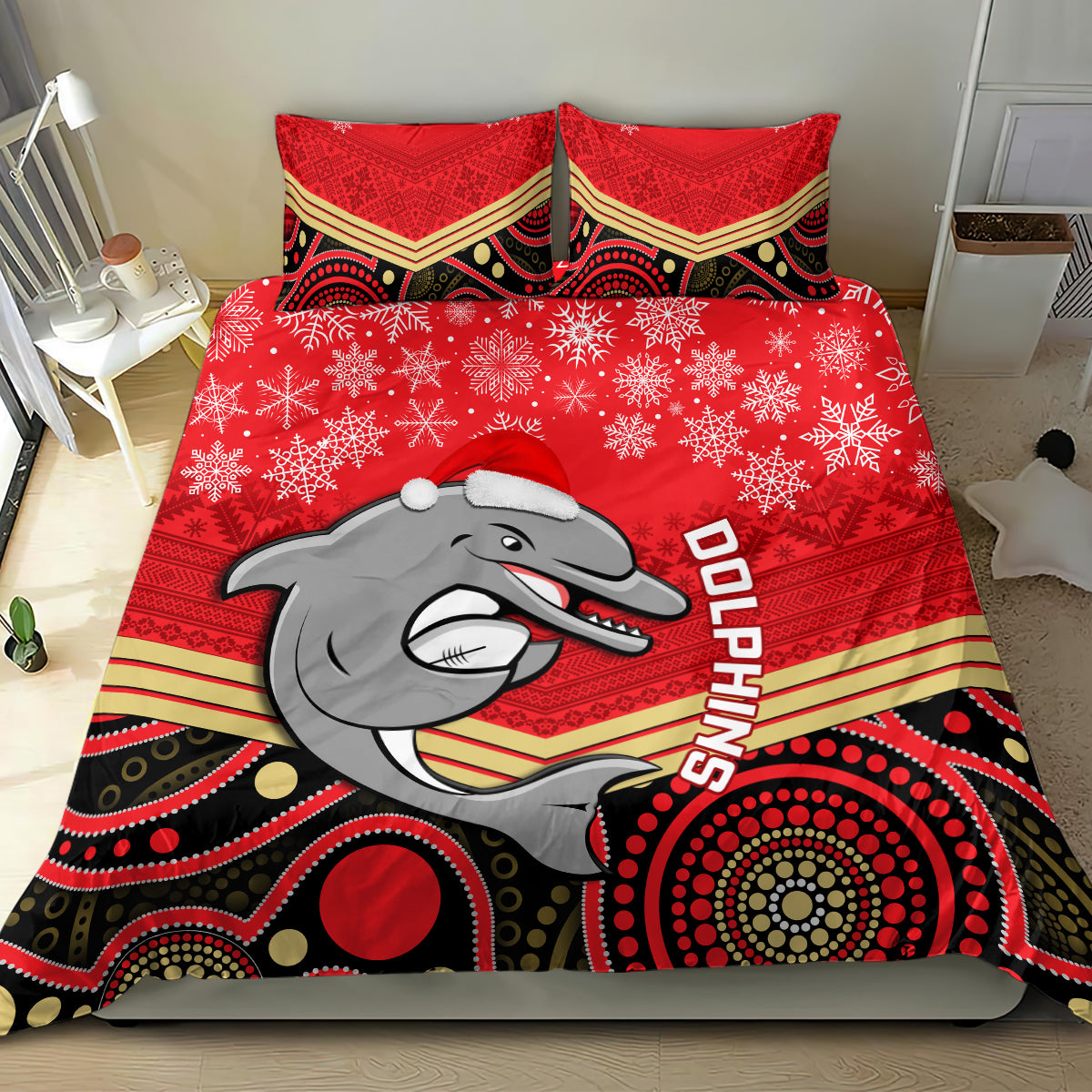 custom-dolphins-rugby-christmas-bedding-set-merry-xmas-2023-mix-aboriginal-art
