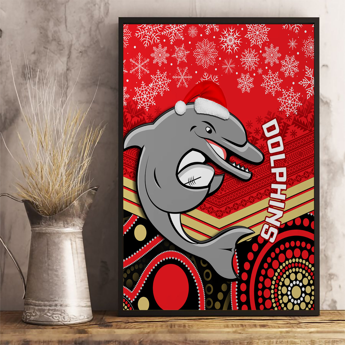 custom-dolphins-rugby-christmas-canvas-wall-art-merry-xmas-2023-mix-aboriginal-art
