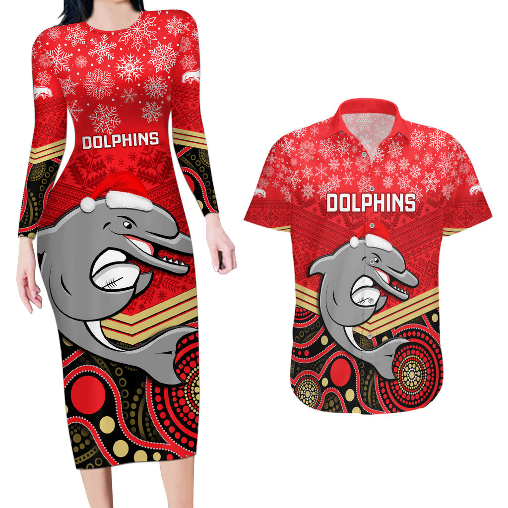 custom-dolphins-rugby-christmas-couples-matching-long-sleeve-bodycon-dress-and-hawaiian-shirt-merry-xmas-2023-mix-aboriginal-art