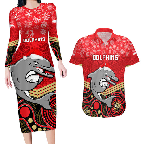custom-dolphins-rugby-christmas-couples-matching-long-sleeve-bodycon-dress-and-hawaiian-shirt-merry-xmas-2023-mix-aboriginal-art