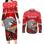 custom-dolphins-rugby-christmas-couples-matching-long-sleeve-bodycon-dress-and-long-sleeve-button-shirt-merry-xmas-2023-mix-aboriginal-art