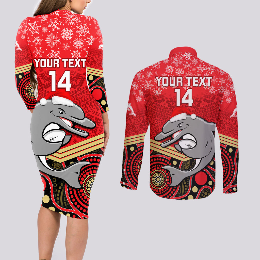 custom-dolphins-rugby-christmas-couples-matching-long-sleeve-bodycon-dress-and-long-sleeve-button-shirt-merry-xmas-2023-mix-aboriginal-art