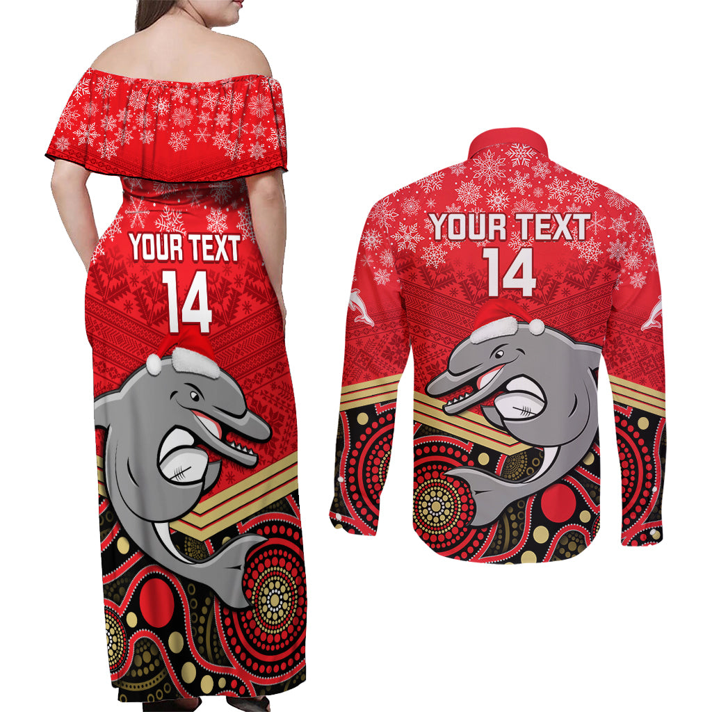 custom-dolphins-rugby-christmas-couples-matching-off-shoulder-maxi-dress-and-long-sleeve-button-shirt-merry-xmas-2023-mix-aboriginal-art