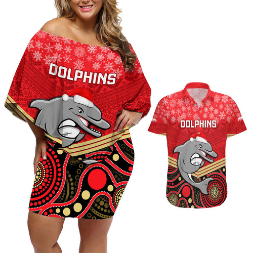 custom-dolphins-rugby-christmas-couples-matching-off-shoulder-short-dress-and-hawaiian-shirt-merry-xmas-2023-mix-aboriginal-art