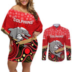 custom-dolphins-rugby-christmas-couples-matching-off-shoulder-short-dress-and-long-sleeve-button-shirt-merry-xmas-2023-mix-aboriginal-art