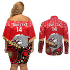 custom-dolphins-rugby-christmas-couples-matching-off-shoulder-short-dress-and-long-sleeve-button-shirt-merry-xmas-2023-mix-aboriginal-art