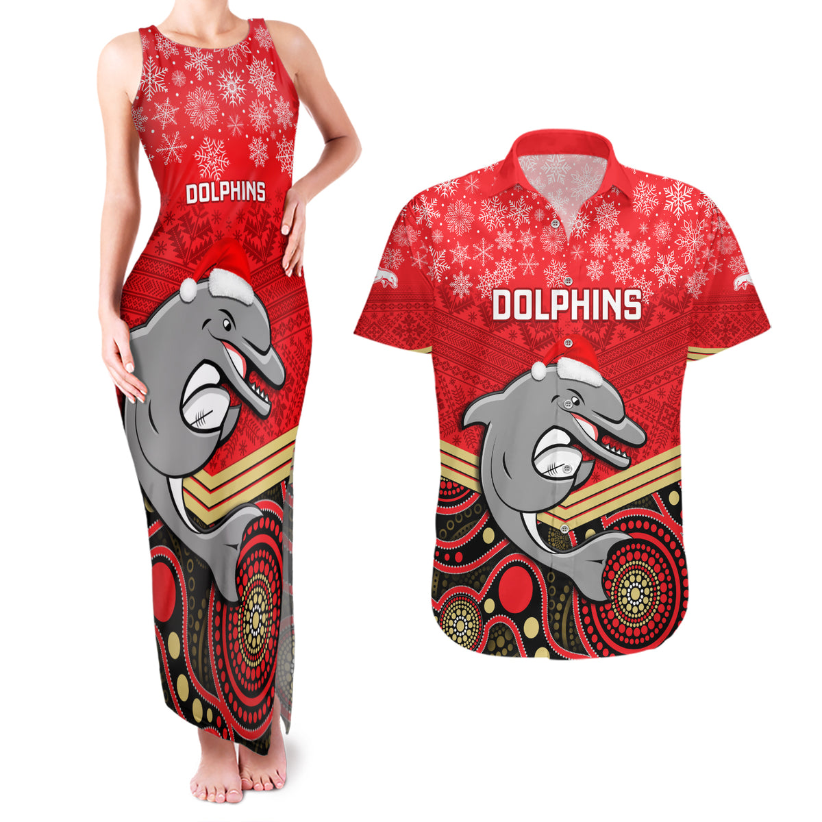 custom-dolphins-rugby-christmas-couples-matching-tank-maxi-dress-and-hawaiian-shirt-merry-xmas-2023-mix-aboriginal-art