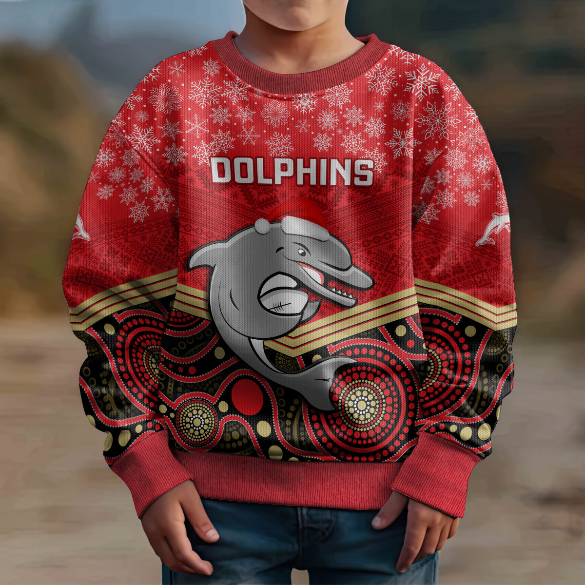 custom-dolphins-rugby-christmas-kid-ugly-christmas-sweater-merry-xmas-2023-mix-aboriginal-art