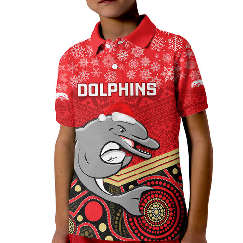 custom-dolphins-rugby-christmas-kid-polo-shirt-merry-xmas-2023-mix-aboriginal-art