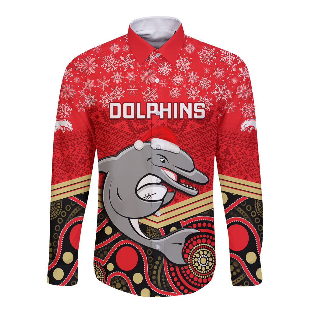 custom-dolphins-rugby-christmas-long-sleeve-button-shirt-merry-xmas-2023-mix-aboriginal-art