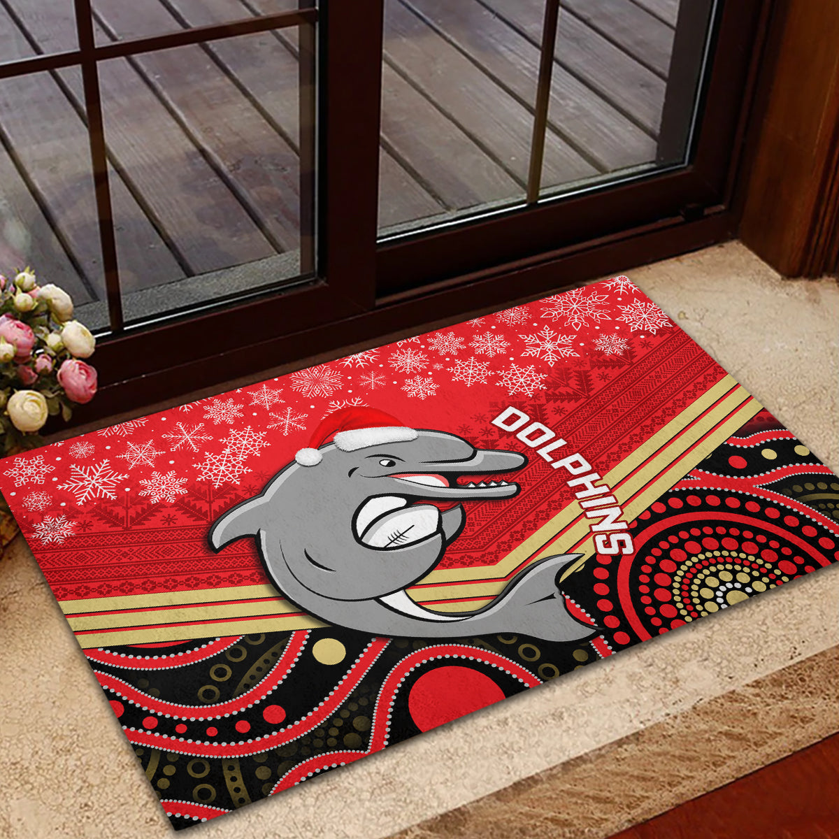 custom-dolphins-rugby-christmas-rubber-doormat-merry-xmas-2023-mix-aboriginal-art