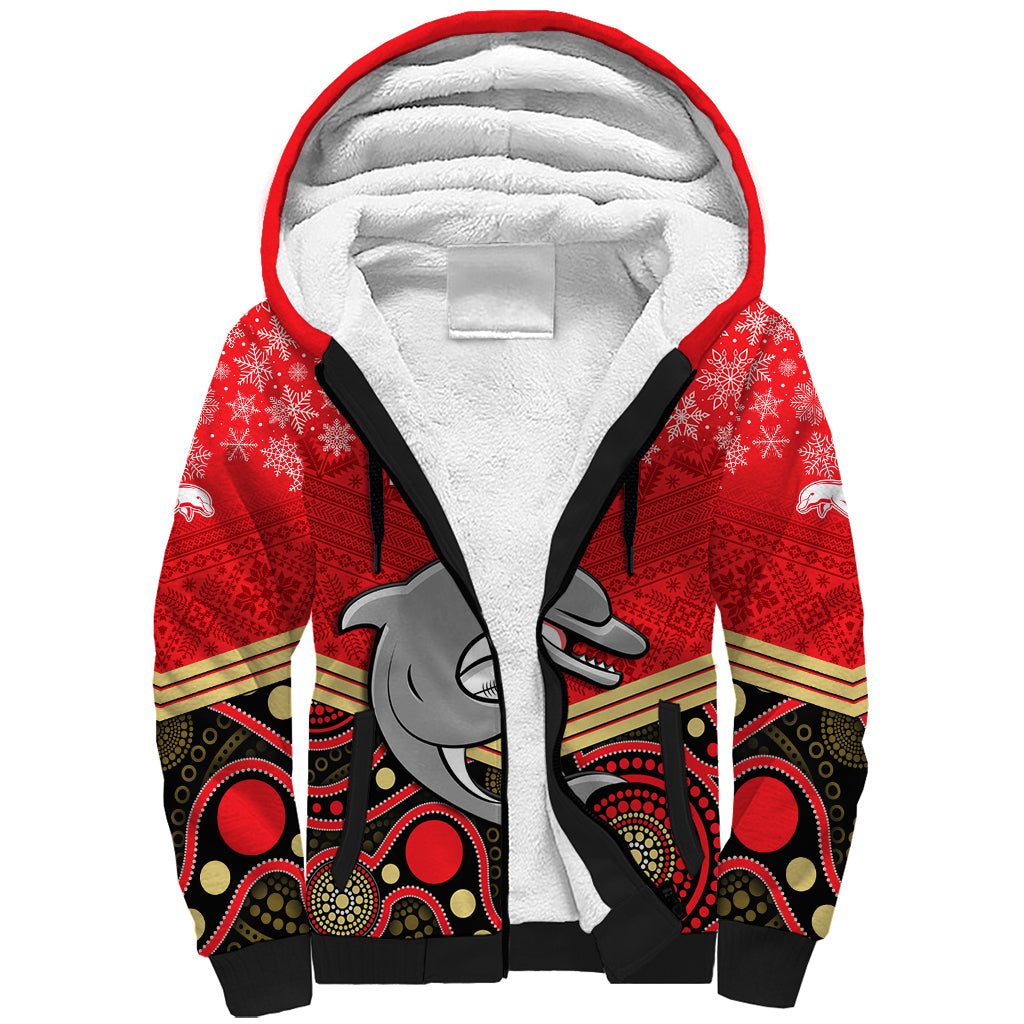 custom-dolphins-rugby-christmas-sherpa-hoodie-merry-xmas-2023-mix-aboriginal-art