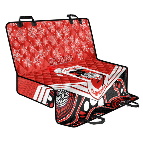 custom-dragons-rugby-christmas-back-car-seat-cover-merry-xmas-2023-mix-aboriginal-art