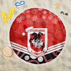custom-dragons-rugby-christmas-beach-blanket-merry-xmas-2023-mix-aboriginal-art