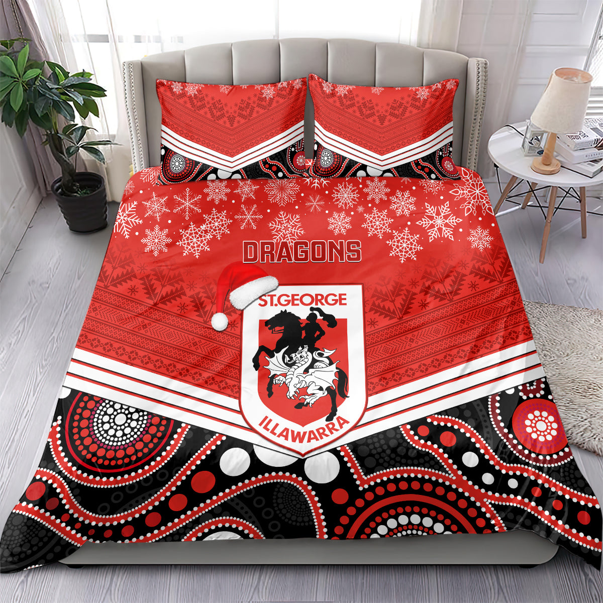 custom-dragons-rugby-christmas-bedding-set-merry-xmas-2023-mix-aboriginal-art