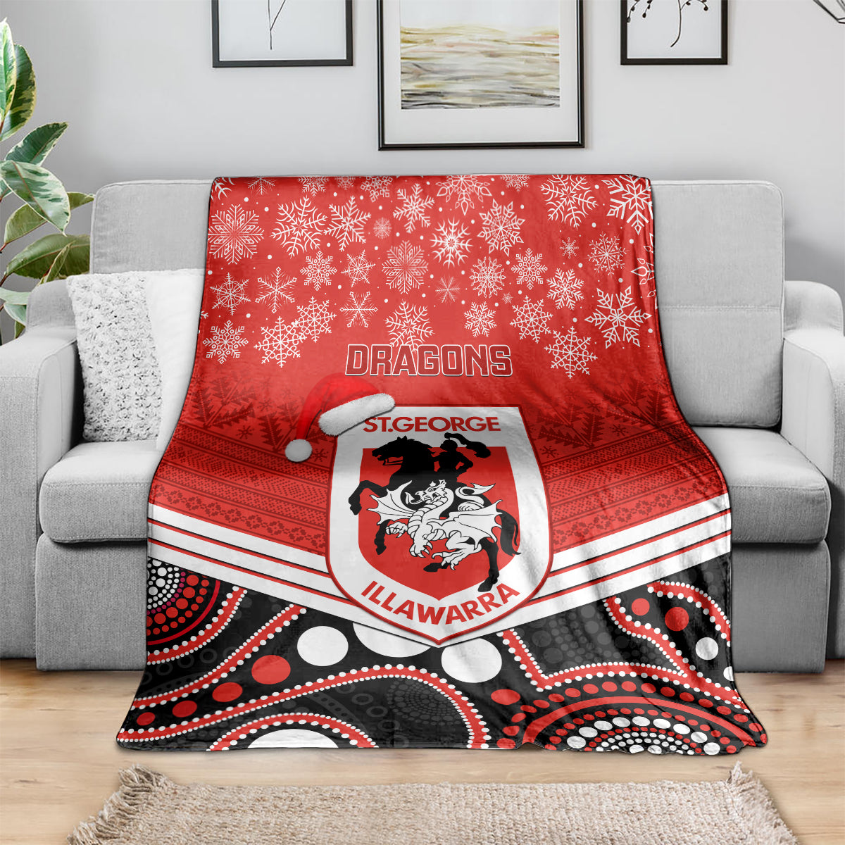 custom-dragons-rugby-christmas-blanket-merry-xmas-2023-mix-aboriginal-art