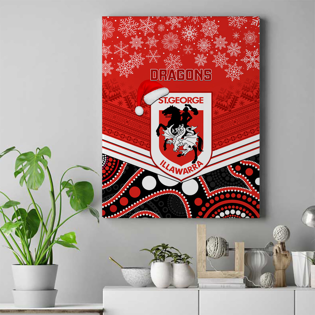 custom-dragons-rugby-christmas-canvas-wall-art-merry-xmas-2023-mix-aboriginal-art