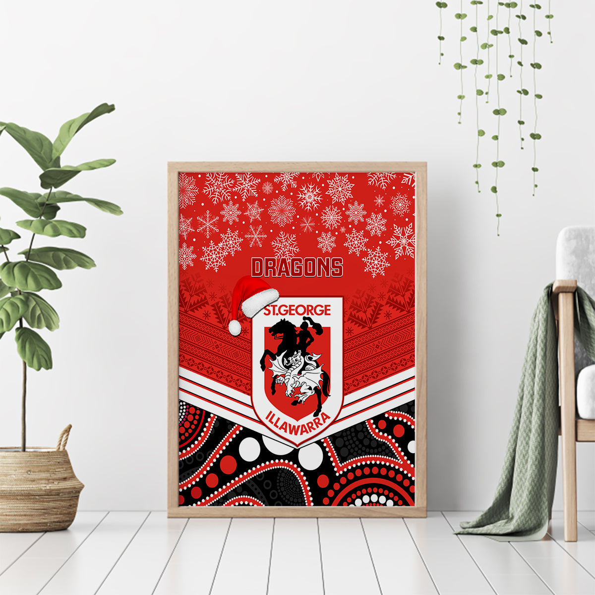 custom-dragons-rugby-christmas-canvas-wall-art-merry-xmas-2023-mix-aboriginal-art