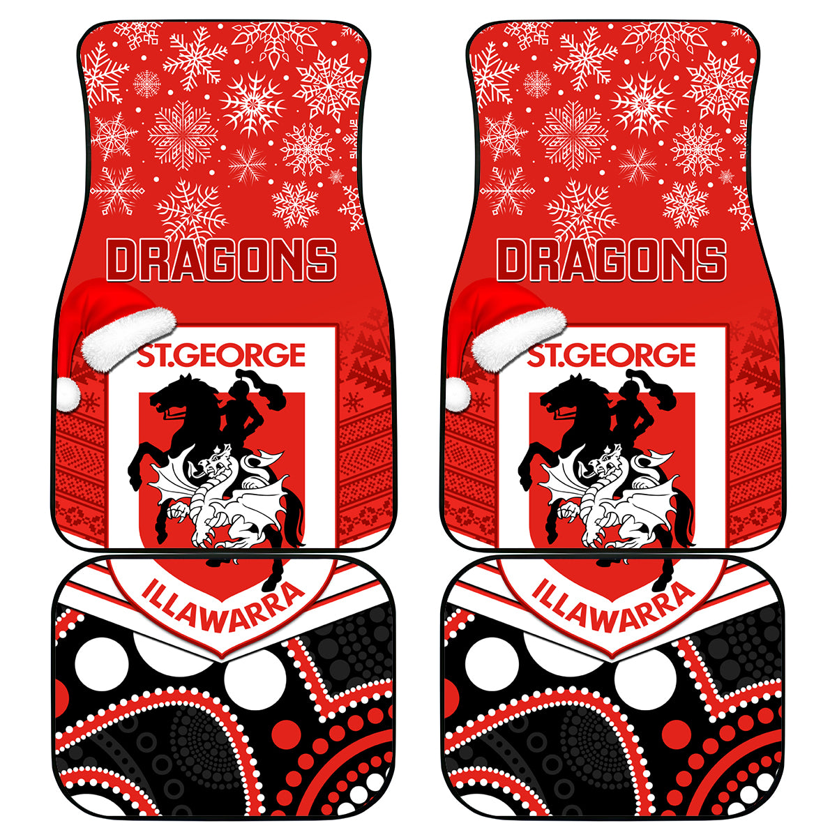 custom-dragons-rugby-christmas-car-mats-merry-xmas-2023-mix-aboriginal-art