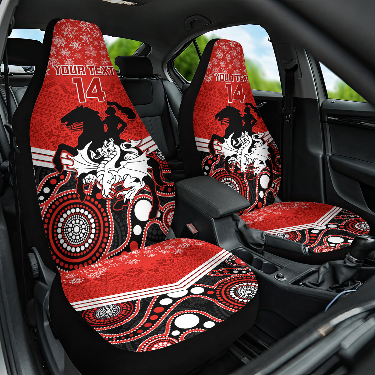 custom-dragons-rugby-christmas-car-seat-cover-merry-xmas-2023-mix-aboriginal-art