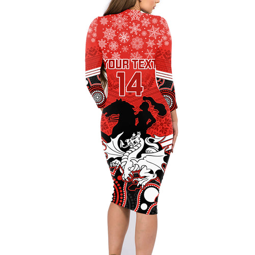 custom-dragons-rugby-christmas-family-matching-long-sleeve-bodycon-dress-and-hawaiian-shirt-merry-xmas-2023-mix-aboriginal-art