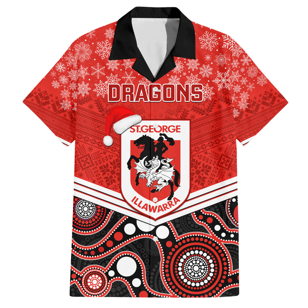 custom-dragons-rugby-christmas-family-matching-short-sleeve-bodycon-dress-and-hawaiian-shirt-merry-xmas-2023-mix-aboriginal-art