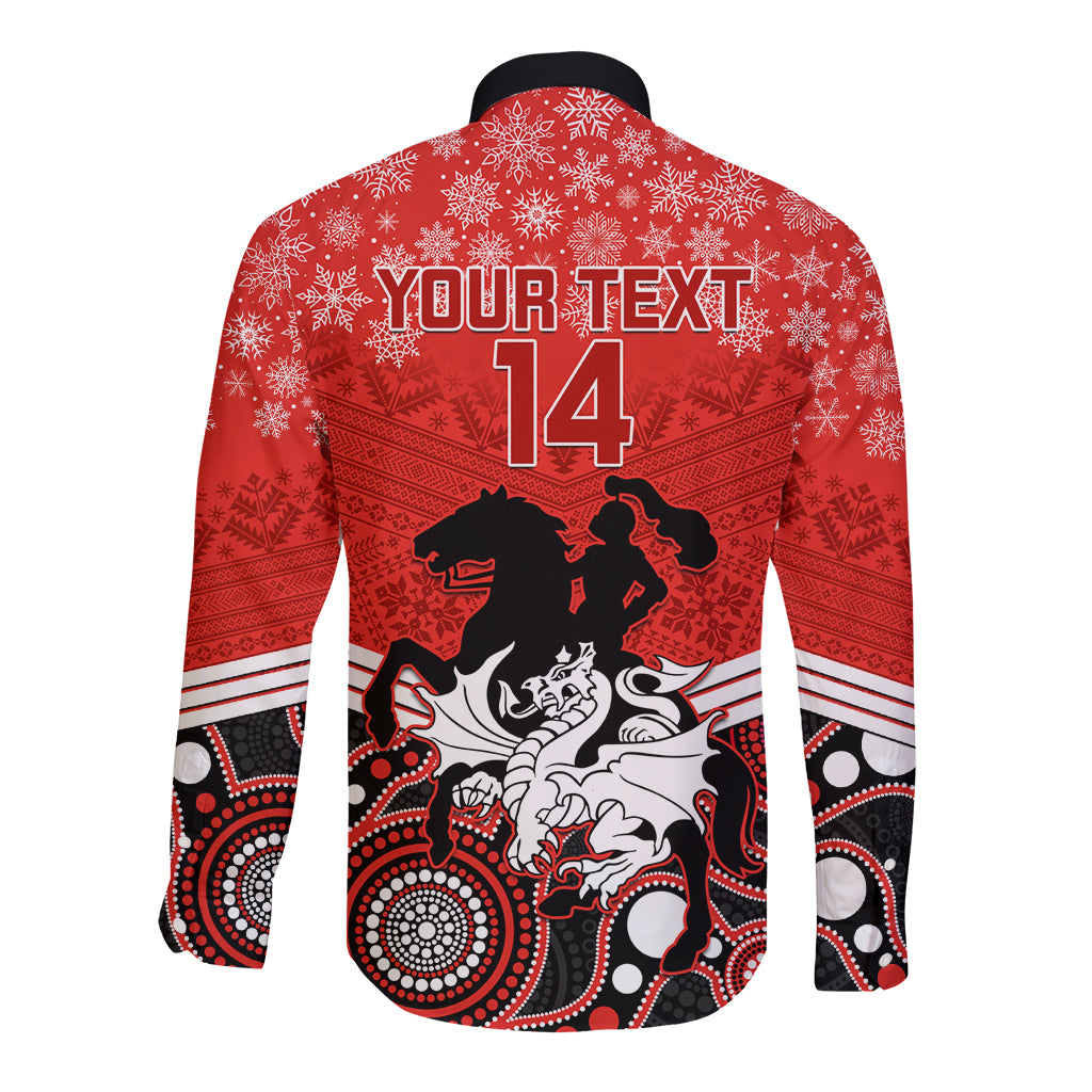custom-dragons-rugby-christmas-long-sleeve-button-shirt-merry-xmas-2023-mix-aboriginal-art