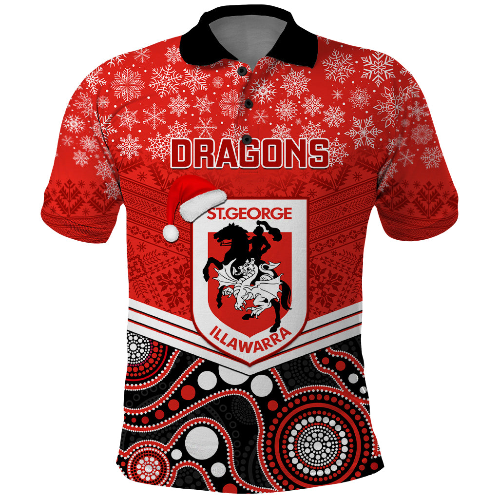 custom-dragons-rugby-christmas-polo-shirt-merry-xmas-2023-mix-aboriginal-art