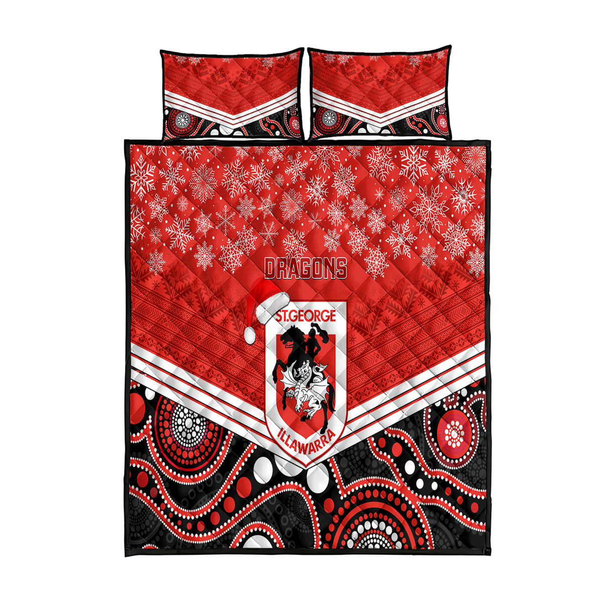 custom-dragons-rugby-christmas-quilt-bed-set-merry-xmas-2023-mix-aboriginal-art
