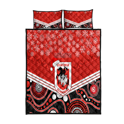 custom-dragons-rugby-christmas-quilt-bed-set-merry-xmas-2023-mix-aboriginal-art