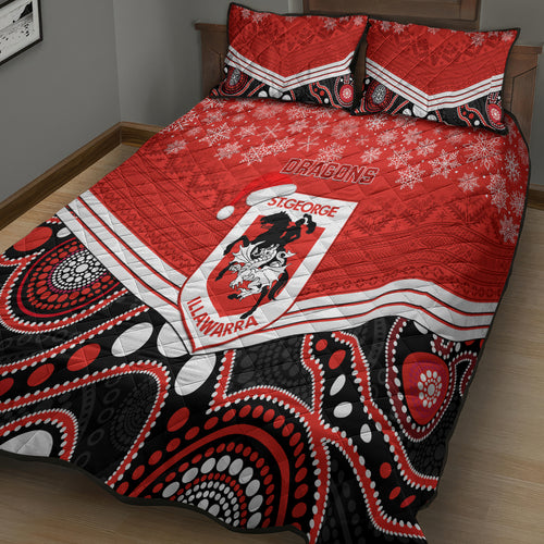 custom-dragons-rugby-christmas-quilt-bed-set-merry-xmas-2023-mix-aboriginal-art
