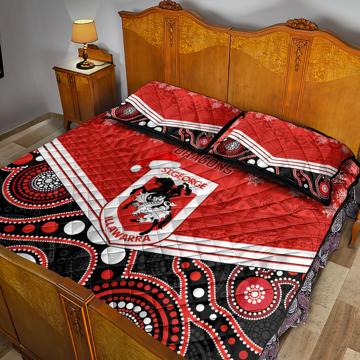 custom-dragons-rugby-christmas-quilt-bed-set-merry-xmas-2023-mix-aboriginal-art