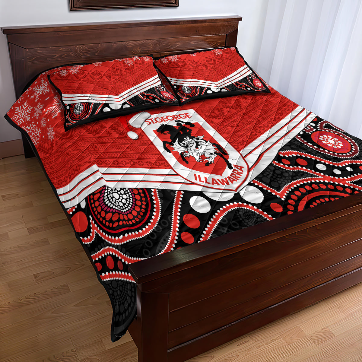 custom-dragons-rugby-christmas-quilt-bed-set-merry-xmas-2023-mix-aboriginal-art