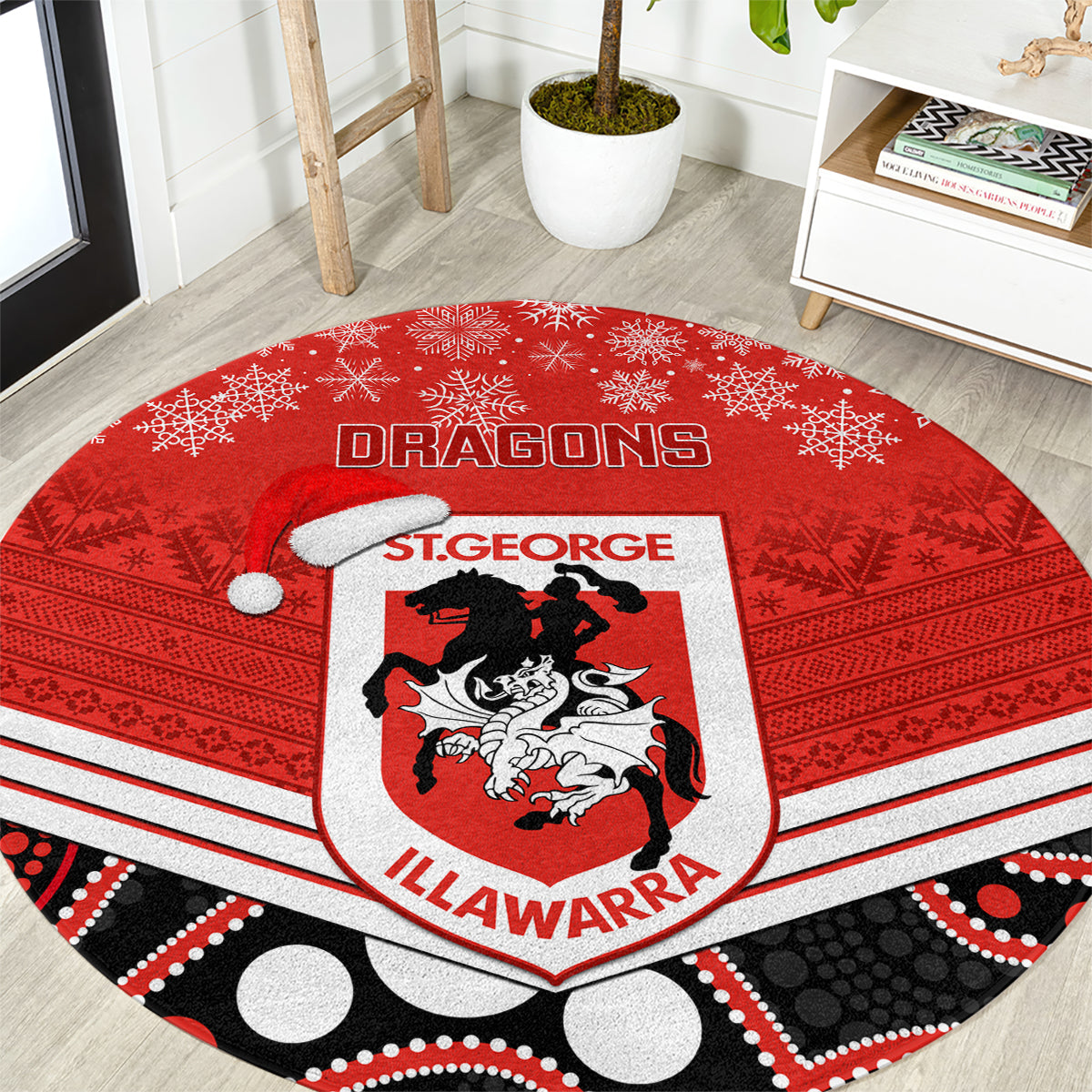 custom-dragons-rugby-christmas-round-carpet-merry-xmas-2023-mix-aboriginal-art