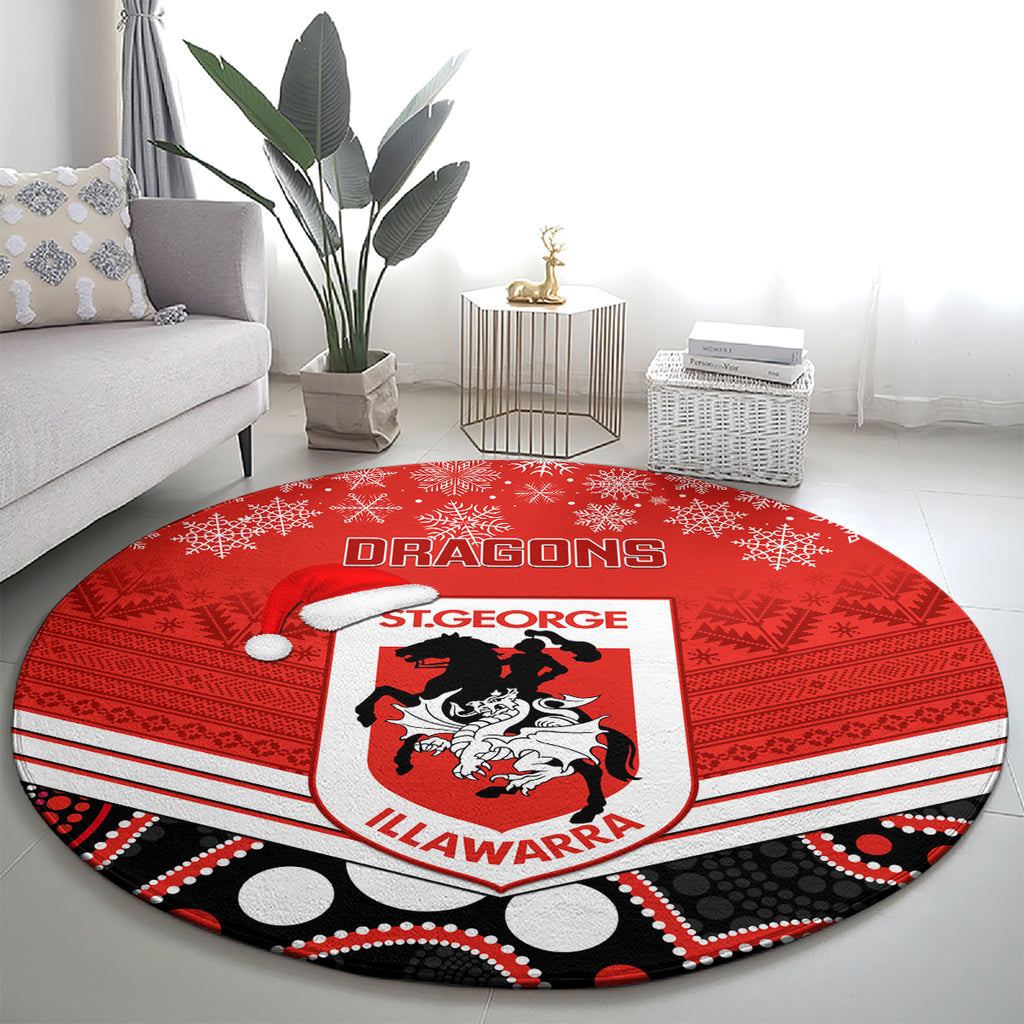 custom-dragons-rugby-christmas-round-carpet-merry-xmas-2023-mix-aboriginal-art