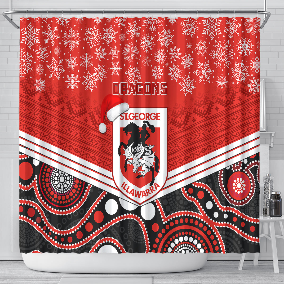 custom-dragons-rugby-christmas-shower-curtain-merry-xmas-2023-mix-aboriginal-art