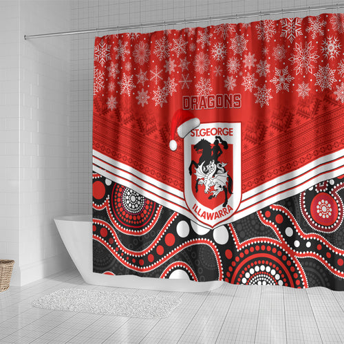 custom-dragons-rugby-christmas-shower-curtain-merry-xmas-2023-mix-aboriginal-art