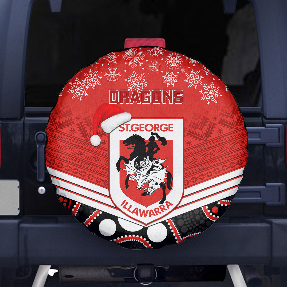 custom-dragons-rugby-christmas-spare-tire-cover-merry-xmas-2023-mix-aboriginal-art