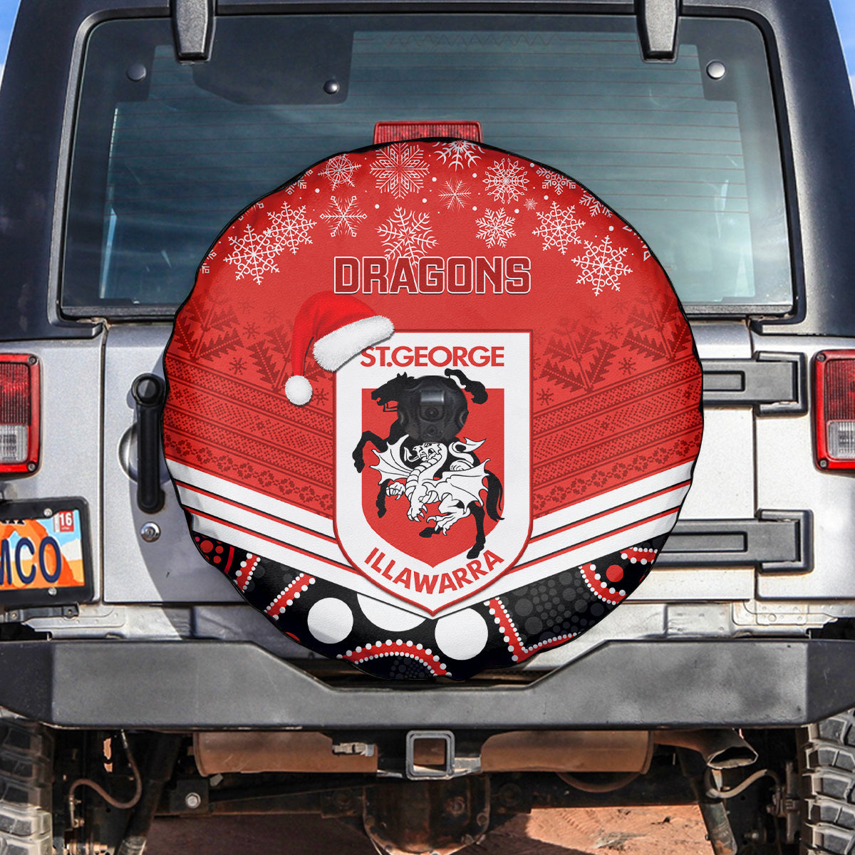 custom-dragons-rugby-christmas-spare-tire-cover-merry-xmas-2023-mix-aboriginal-art