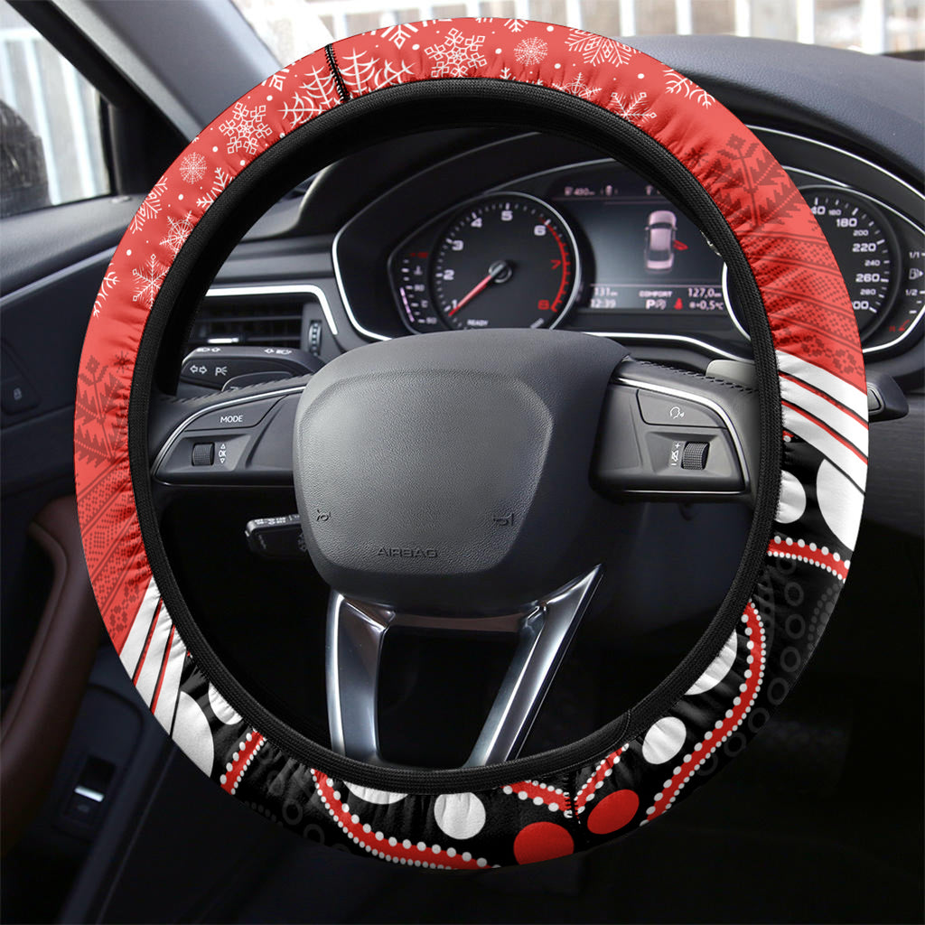 Dragons Rugby Christmas Steering Wheel Cover Merry Xmas 2023 Mix Aboriginal Art