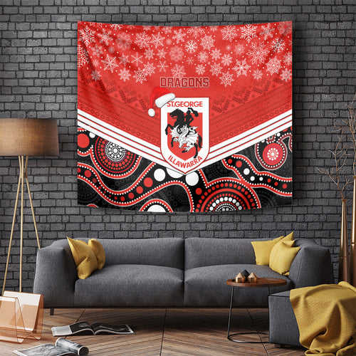 custom-dragons-rugby-christmas-tapestry-merry-xmas-2023-mix-aboriginal-art