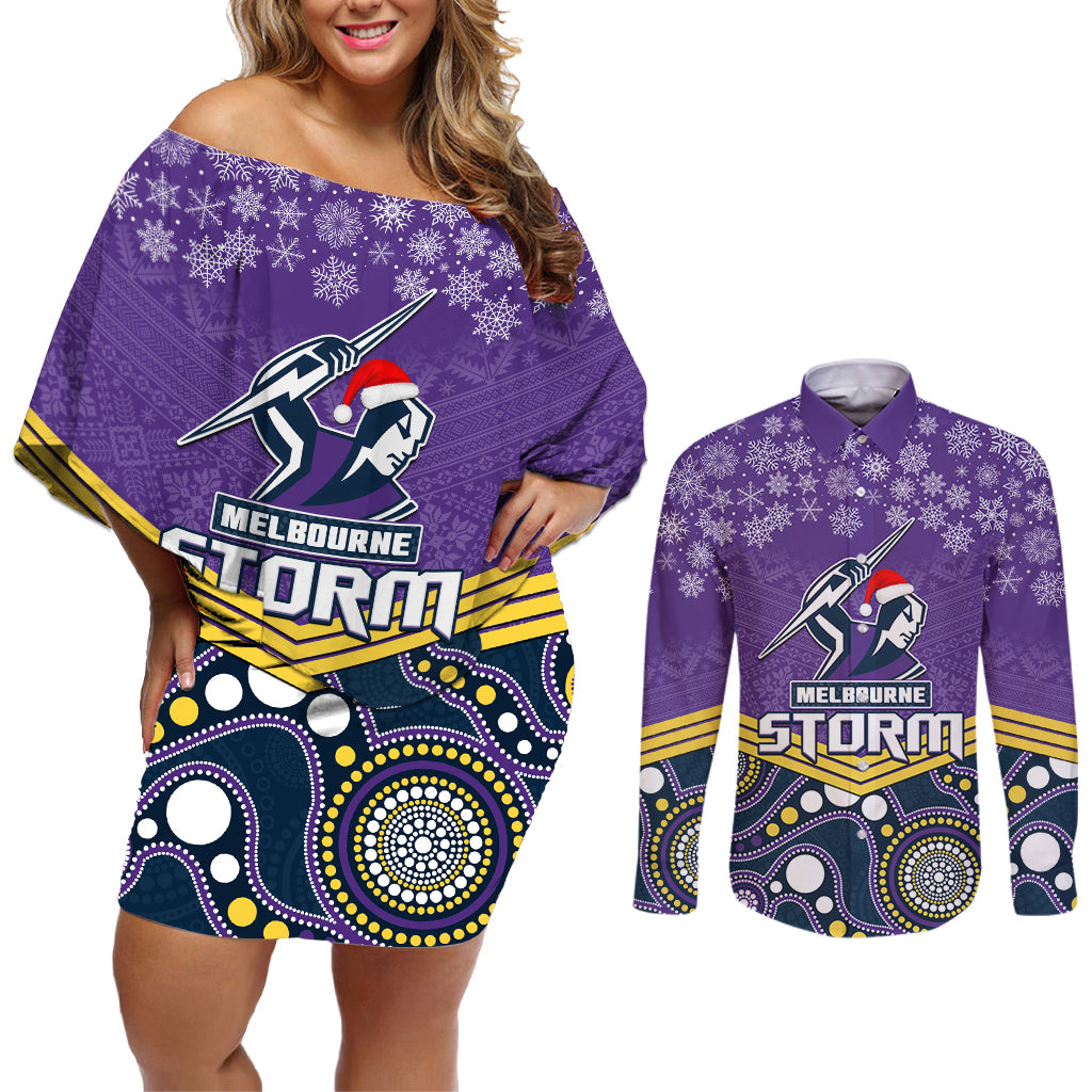 custom-storm-rugby-christmas-couples-matching-off-shoulder-short-dress-and-long-sleeve-button-shirt-merry-xmas-2023-mix-aboriginal-art