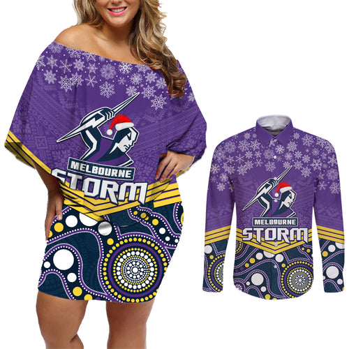 custom-storm-rugby-christmas-couples-matching-off-shoulder-short-dress-and-long-sleeve-button-shirt-merry-xmas-2023-mix-aboriginal-art